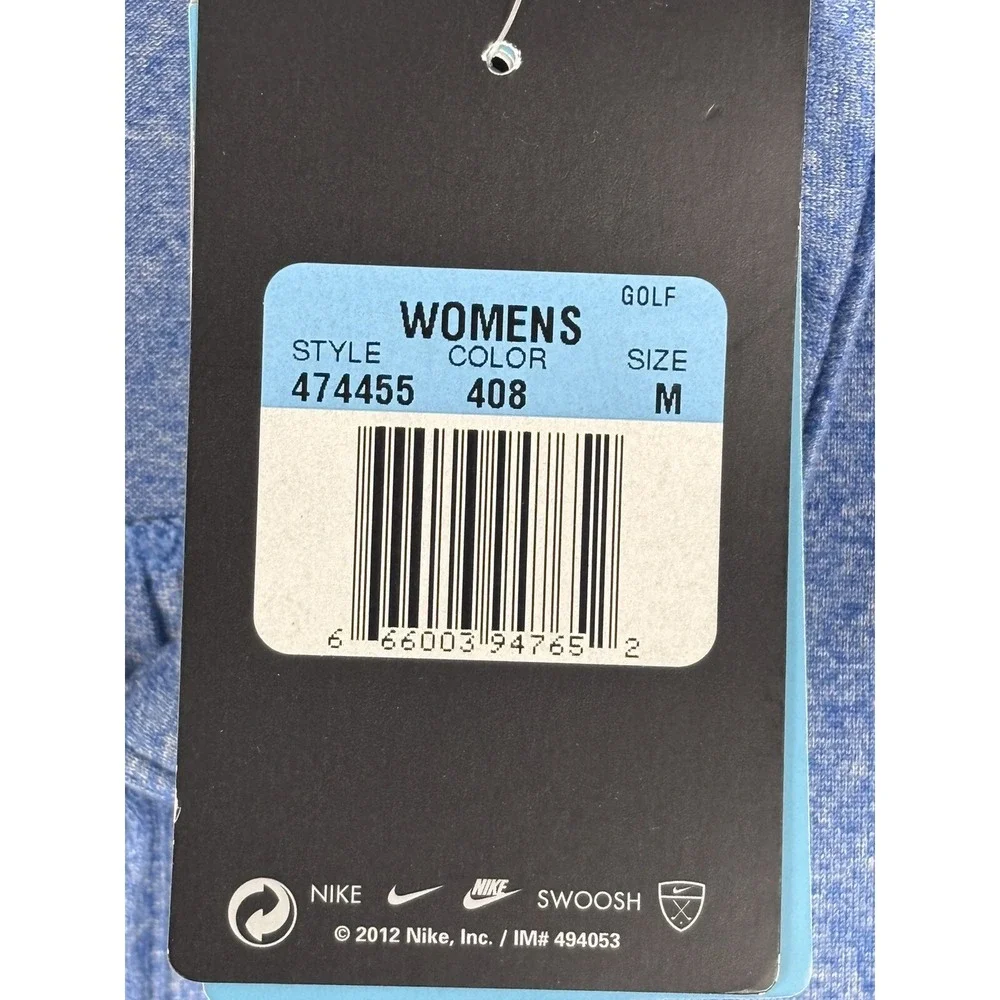 NWT NIKE Women's‎ Blue Dri-Fit Clarcor Golf Shirt Size M